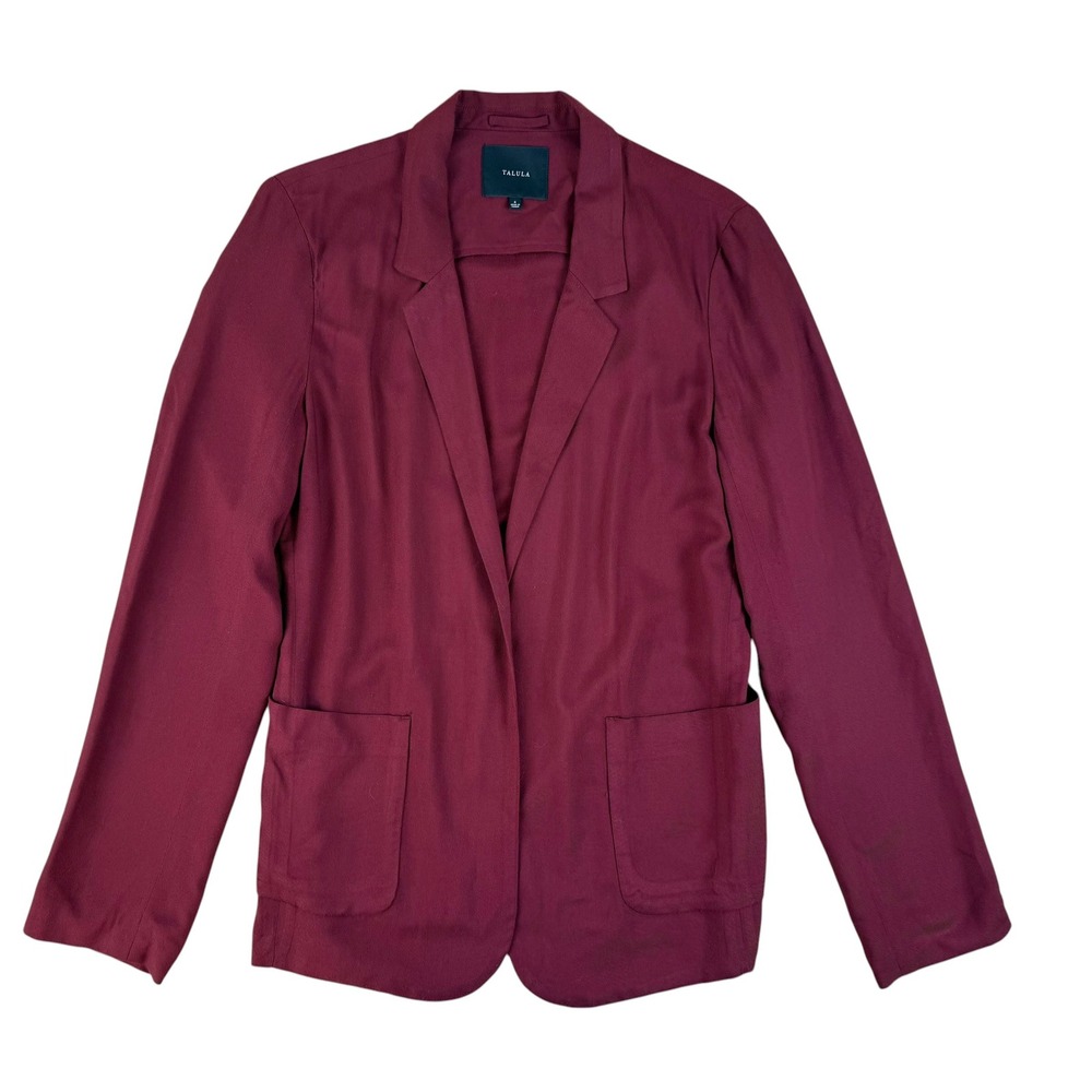 Dark Academia Blazer Rayon Open Front Pocket Size 6 Talula